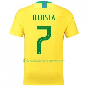 Günstige Fußballtrikots Brasilien D.Costa 7 WM 2018 Heimtrikotsatz kaufen